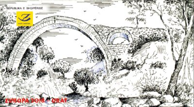 Booklet, Europa CEPT 2018 - Bridges, Albania,  , Architecture, Bridges, C.E.P.T. / Europe, Landscapes