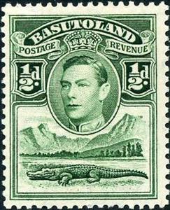 Stamp, Nile Crocodile (Crocodylus niloticus), River Scene, George V, British colonies and territories,  , Reptiles, Kings, Crocodiles, Animals (Fauna)