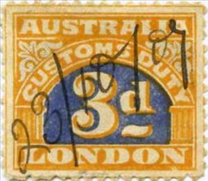 Stamp, Customs Duty - London, Australia,  , Numbers