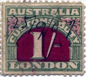 Stamp, Customs Duty - London, Australia,  , Numbers