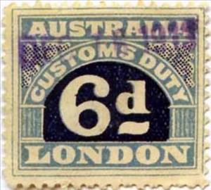 Stamp, Customs Duty - London, Australia,  , Numbers