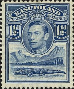 Stamp, Nile Crocodile (Crocodylus niloticus), River Scene, George V, British colonies and territories,  , Reptiles, Kings, Crocodiles, Animals (Fauna)