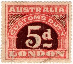 Stamp, Customs Duty - London, Australia,  , Numbers