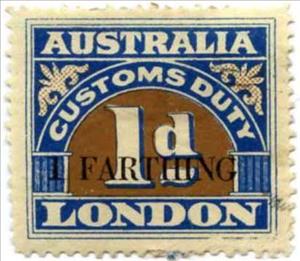 Stamp, Customs Duty - London, Australia,  , Numbers