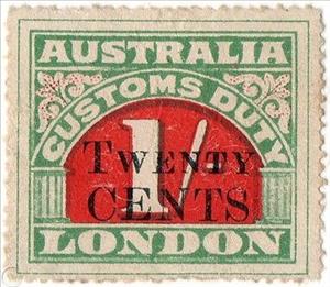 Stamp, Customs Duty - London, Australia,  , Numbers
