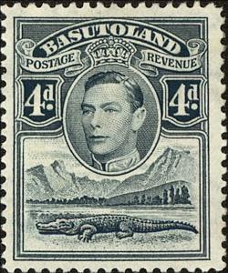 Stamp, Nile Crocodile (Crocodylus niloticus), River Scene, George V, British colonies and territories,  , Reptiles, Kings, Crocodiles, Animals (Fauna)