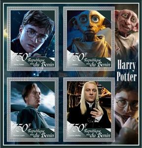 Mini Sheet, Animation, Cartoons Harry Potter, Benin,  , Actors, Famous People, Harry Potter