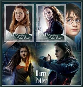 Mini Sheet, Animation, Cartoons Harry Potter, Benin,  , Actors, Famous People, Harry Potter