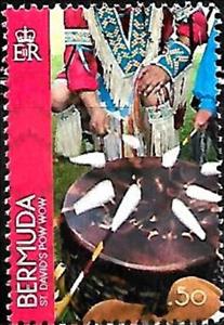 Stamp, St. David's Pow Wow Festival, Bermuda,  , Festivals, Musical Instruments