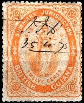 Stamp, Allegorical figure of Justice, British Guiana,  , Scales (balance), Women
