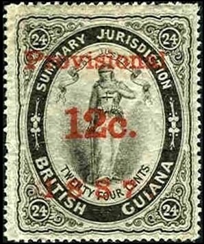 Stamp, Allegorical figure of Justice, British Guiana,  , Scales (balance), Women