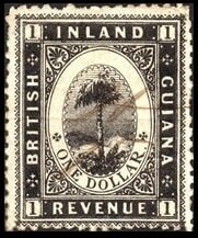 Stamp, Maripa palm tree (Attalea maripa), British Guiana,  , Palm-trees, Plants (Flora), Trees