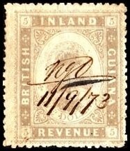 Stamp, Maripa palm tree (Attalea maripa), British Guiana,  , Palm-trees, Plants (Flora), Trees