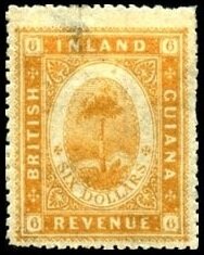 Stamp, Maripa palm tree (Attalea maripa), British Guiana,  , Palm-trees, Plants (Flora), Trees