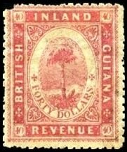 Stamp, Maripa palm tree (Attalea maripa), British Guiana,  , Palm-trees, Plants (Flora), Trees