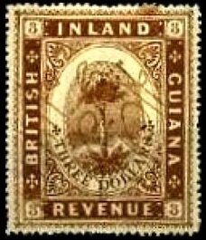 Stamp, Maripa palm tree (Attalea maripa), British Guiana,  , Palm-trees, Plants (Flora), Trees
