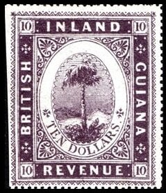 Stamp, Maripa palm tree (Attalea maripa), British Guiana,  , Palm-trees, Plants (Flora), Trees