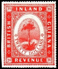 Stamp, Maripa palm tree (Attalea maripa), British Guiana,  , Palm-trees, Plants (Flora), Trees