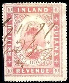 Stamp, Maripa palm tree (Attalea maripa), British Guiana,  , Palm-trees, Plants (Flora), Trees