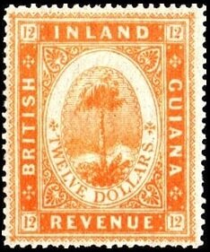 Stamp, Maripa palm tree (Attalea maripa), British Guiana,  , Palm-trees, Plants (Flora), Trees