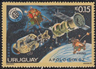 Stamp, Apollo-Soyuz spacecraft, Uruguay,  , Spacecrafts