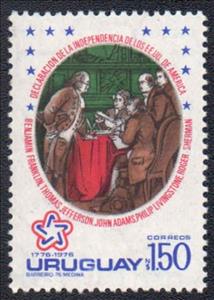 Stamp, Signing of US Declaration of Independence, Uruguay,  
