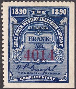 Stamp, Frank - dated 1890, Canada,  , Signatures - Autographs, Telegraphy