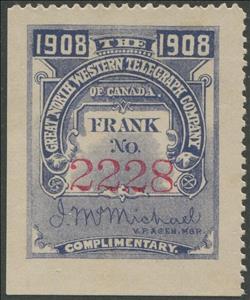 Stamp, Frank - dated 1908, Canada,  , Signatures - Autographs, Telegraphy