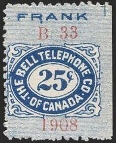 Stamp, Frank - dated 1908, Canada,  , Telephony
