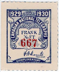 Stamp, Frank - dated 1929-1930, Canada,  , Signatures - Autographs, Telegraphy