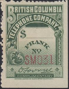 Stamp, Frank - undated, Canada,  , Signatures - Autographs, Telephony