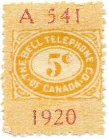 Stamp, Numeral - dated 1920, Canada,  , Telephony