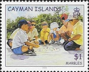 Stamp, Marbles, Cayman Islands,  , Children, Children's Play