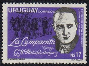 Stamp, Gerardo Matos Rodriguez, composer, Uruguay,  , Composers, Musicians