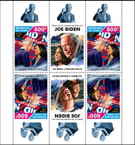 Se-tenant, Joe Biden - The 46th President of the U.S.A., Chad,  , Famous People, Heads of State, Politicians