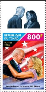 Stamp, Joe Biden & Jill Biden, Chad,  , Famous People, Heads of State, Politicians