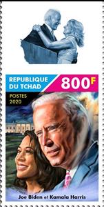 Stamp, Joe Biden & Kamala Harris, Chad,  , Famous People, Heads of State, Politicians