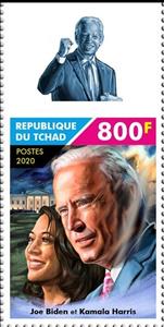 Stamp, Joe Biden & Kamala Harris, Chad,  , Famous People, Heads of State, Politicians