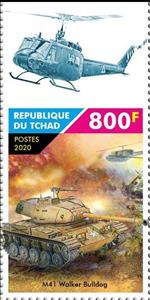Stamp, M41 Walker Bulldog, Chad,  , Helicopters, Tanks, Weapons