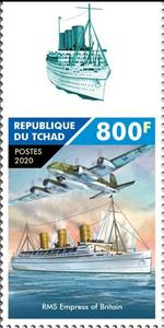 Stamp, RMS Empress of Britain, Chad,  , Aircraft, Passenger-ships, Ships