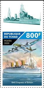 Stamp, RMS Empress of Britain, Chad,  , Aircraft, Passenger-ships, Ships