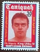 Stamp, King Utiku IV, 32nd birthday, Cinderellas,  , Men, People