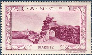 Stamp, SNCF - Biarritz, Cinderellas,  , Tourism