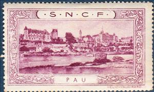 Stamp, SNCF - Pau, Cinderellas,  , Tourism