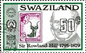 Stamp, Rowland Hill and stamp, Eswatini (Swaziland),  , Famous People, Postal History, Stamps