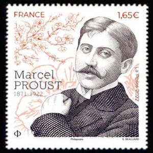 Stamp, Marcel Proust, Writer, 150th Anniversary of Birth, France,  , Authors, Famous People, Literary People (Poets and Writers), Literature