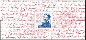 Souvenir Sheet, Marcel Proust, Writer, 150th Anniversary of Birth, France,  , Authors, Famous People, Literary People (Poets and Writers), Literature