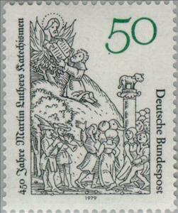 Stamp, Martin Luthers catechism, Germany, Federal Republic,  , Commemoration, Religion