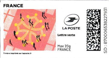 Stamp, Parterre in form of an Occitan Cross. Redesign, France,  , Crosses, Gardens