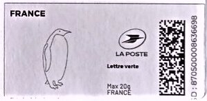 Stamp, Penguin. Redesign, France,  , Birds, Penguins